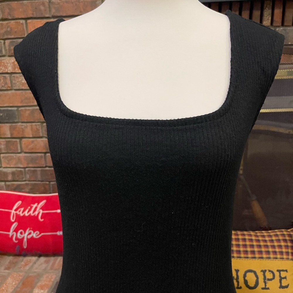 Universal Thread Black Midi Ribbed Super Soft Dress - Picture 2 of 5